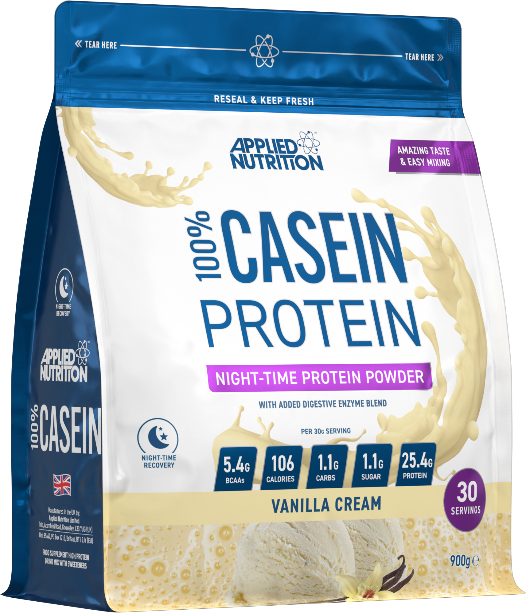 Applied Nutrition 100% Casein 900g Bag
