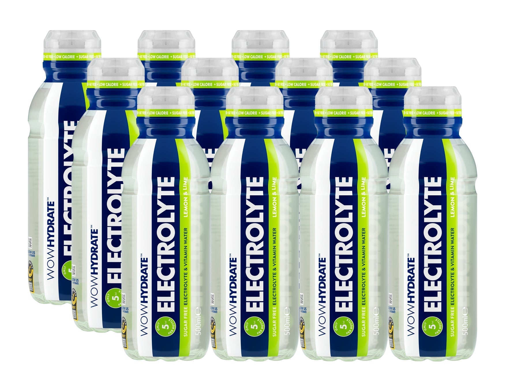 WOW Hydrate Electrolyte Water New Cap 12x500ml